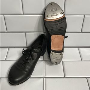 BLOCH Size 4.5M Junior Black Dance Tap Shoes; Preloved
